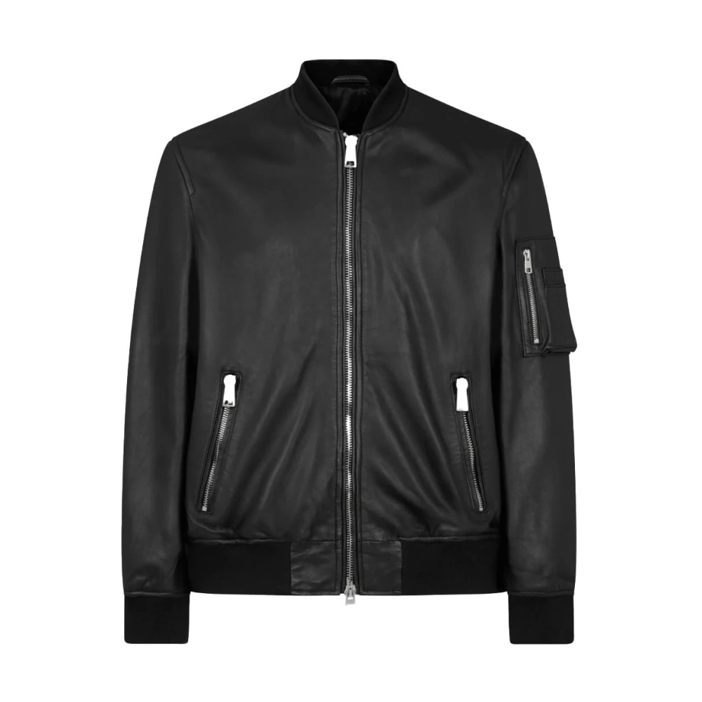 Dondup Gebreide Trim Bomberjack met Rits Black Dames