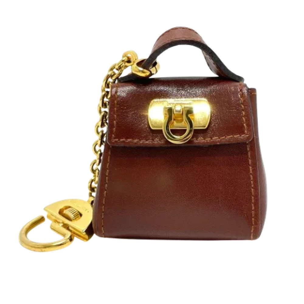 Salvatore Ferragamo Pre-owned Leather handbags Brown Dames