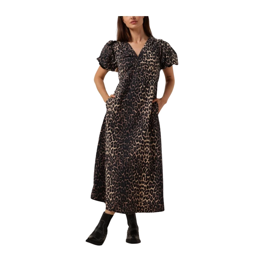 NEO NOIR Luipaardprint Midi Jurk Illana Brown Dames