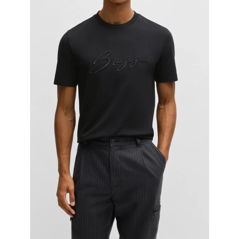 Hugo Boss Zwart Jersey Shirt Black Heren