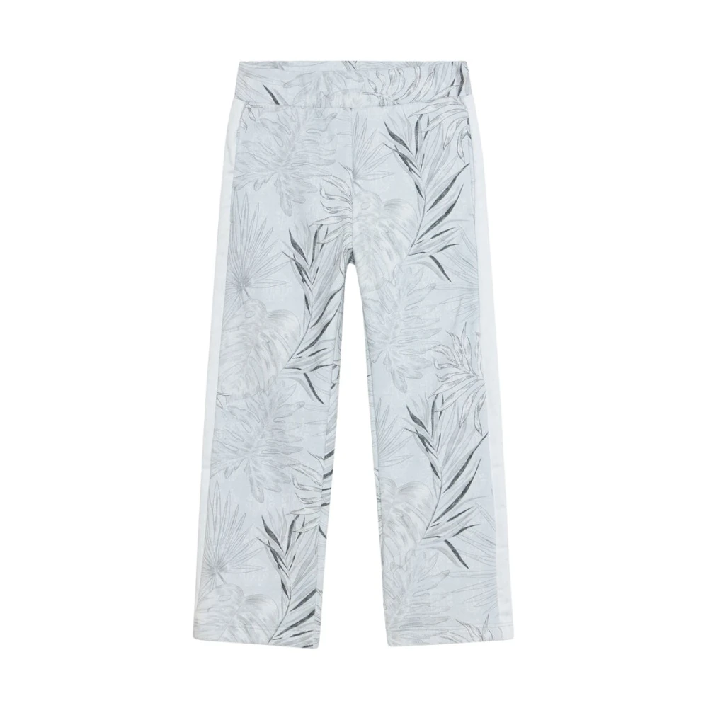 Roberto Cavalli Boys Gray Sweatpants, 6 Y, Floral Print Trousers