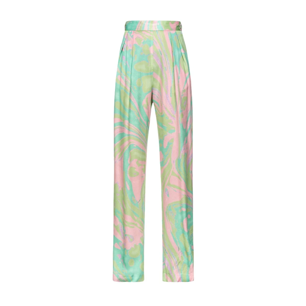 pinko Elegant Satin Lucido Green Pink Multicolor Dames
