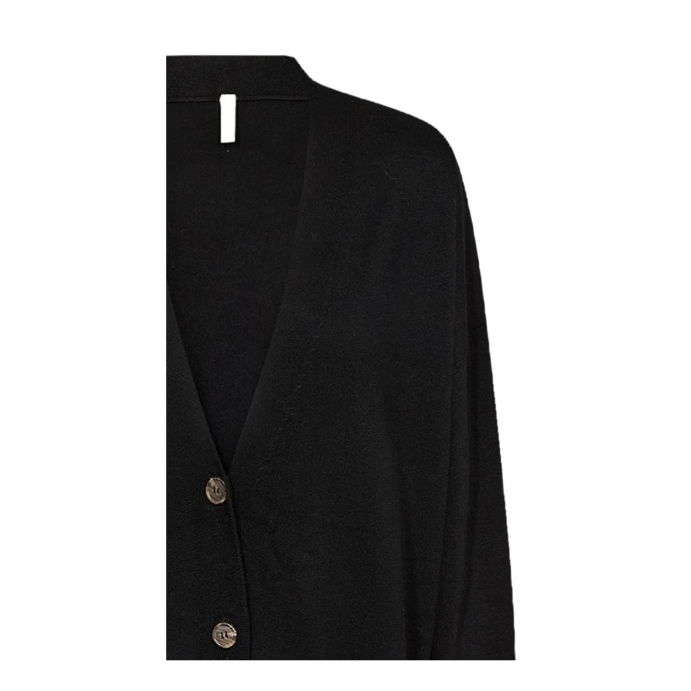 Soyaconcept Zwart V-hals Lang Vest met Zakken Black Dames