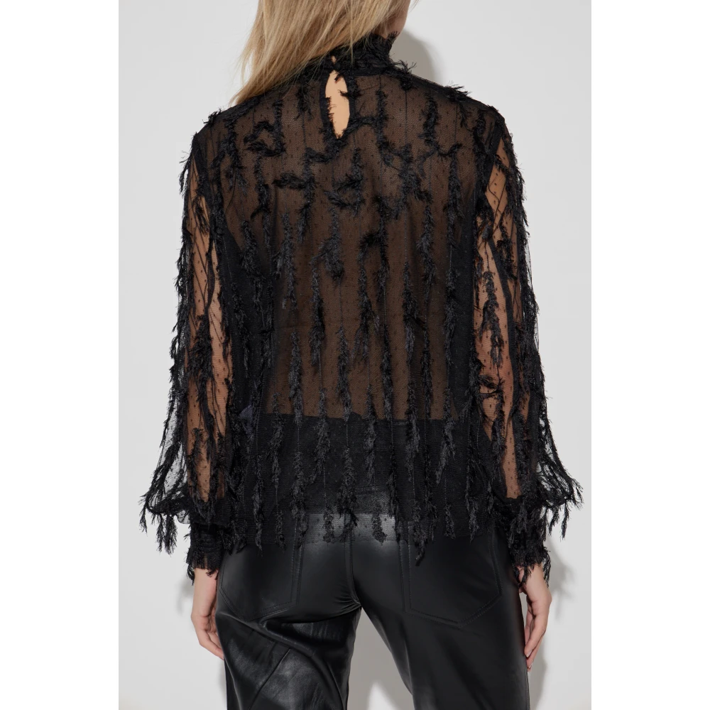 Munthe Top met decoratieve afwerking Black Dames