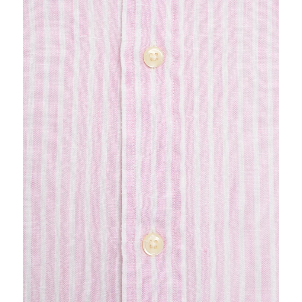 Polo Ralph Lauren Linnen overhemd met logo borduursel Pink Heren