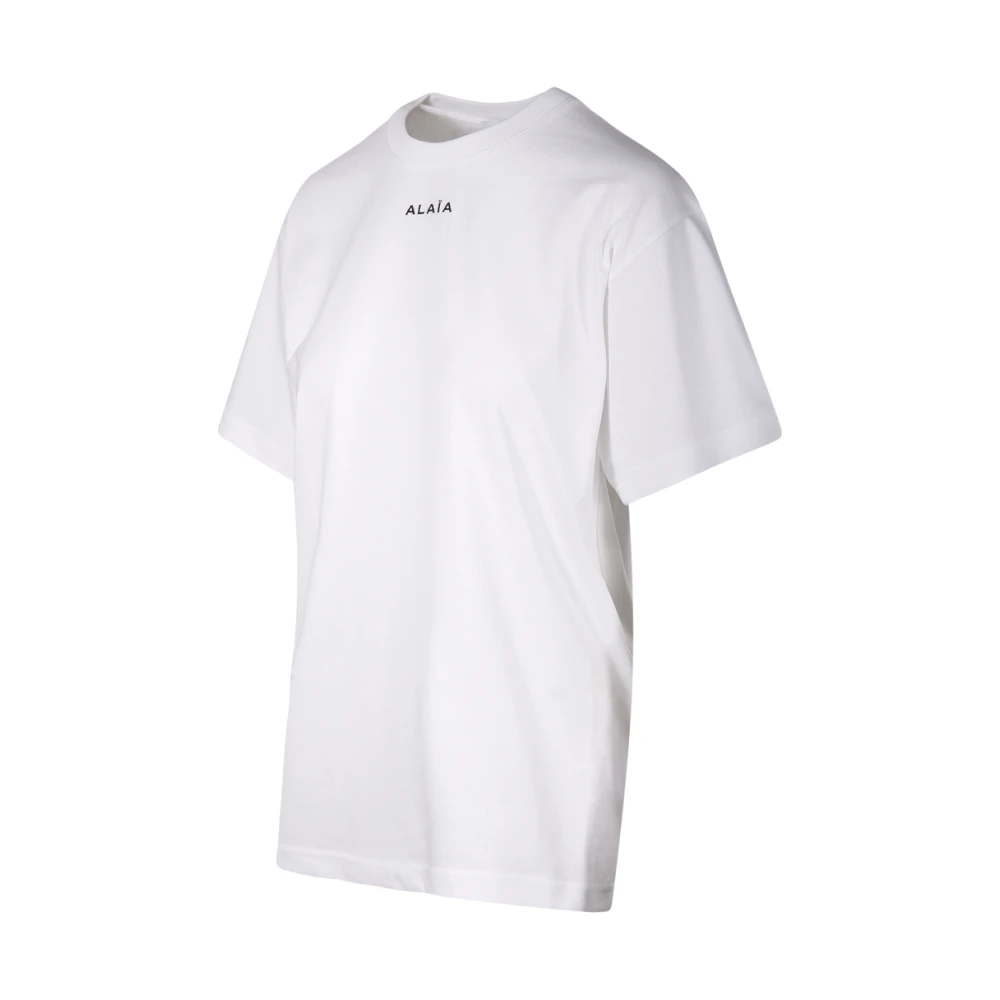 Alaïa Oversized T-shirt in Blanc Noir White Dames