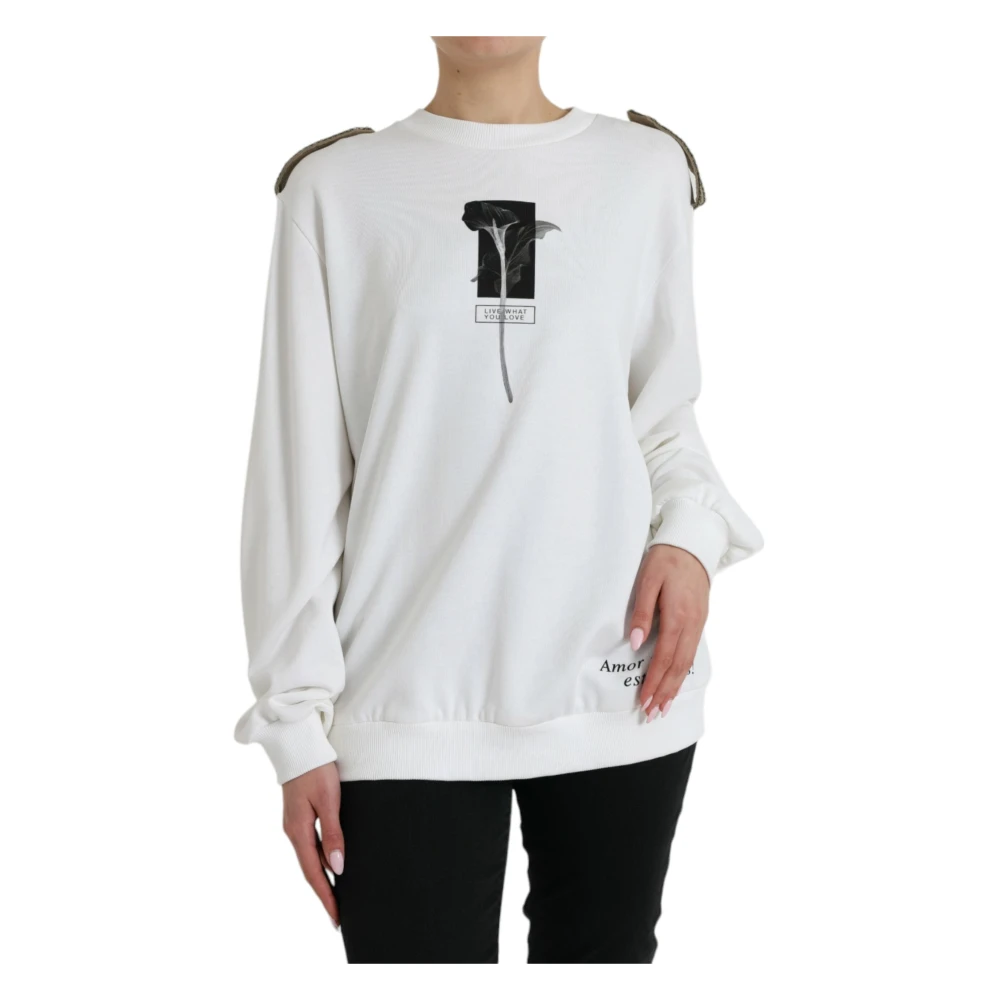 Dolce & Gabbana Luxe Zwart & Wit Sweater White Dames