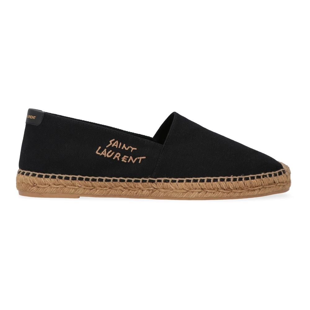 Saint Laurent Men's Black Embroidered Espadrilles In Canvas - Espadrilles - 7 Uk - Shoes