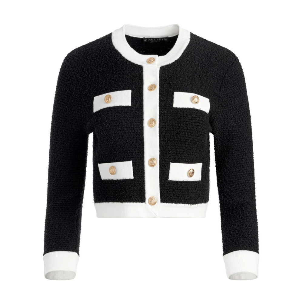 Alice + olivia Zwarte Geknipte Jas met Nepzakken Black Dames