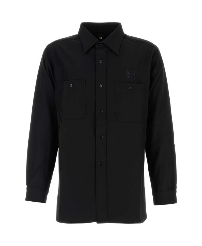 zwarte-twill-weefsel-overhemd