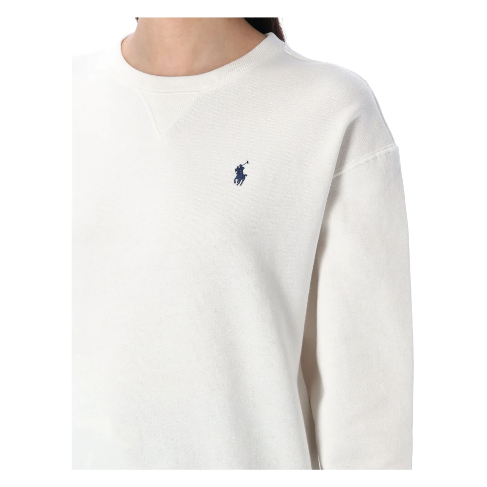 Polo Ralph Lauren Klassieke Crew Neck Fleece Sweater White Dames