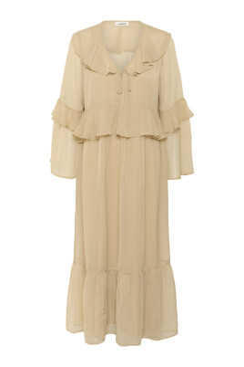 elegant-frill-klanning-med-v-hals