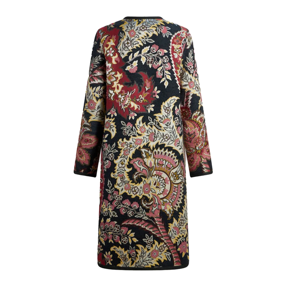 ETRO Omkeerbare knielange bloemen jacquard jas Multicolor Dames