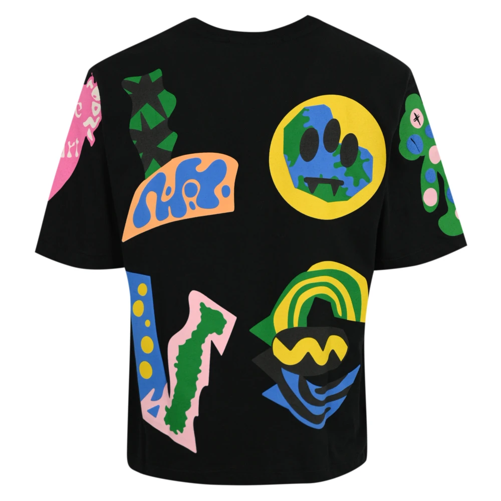 Barrow Zwarte katoenen T-shirt met logoprint Black Heren