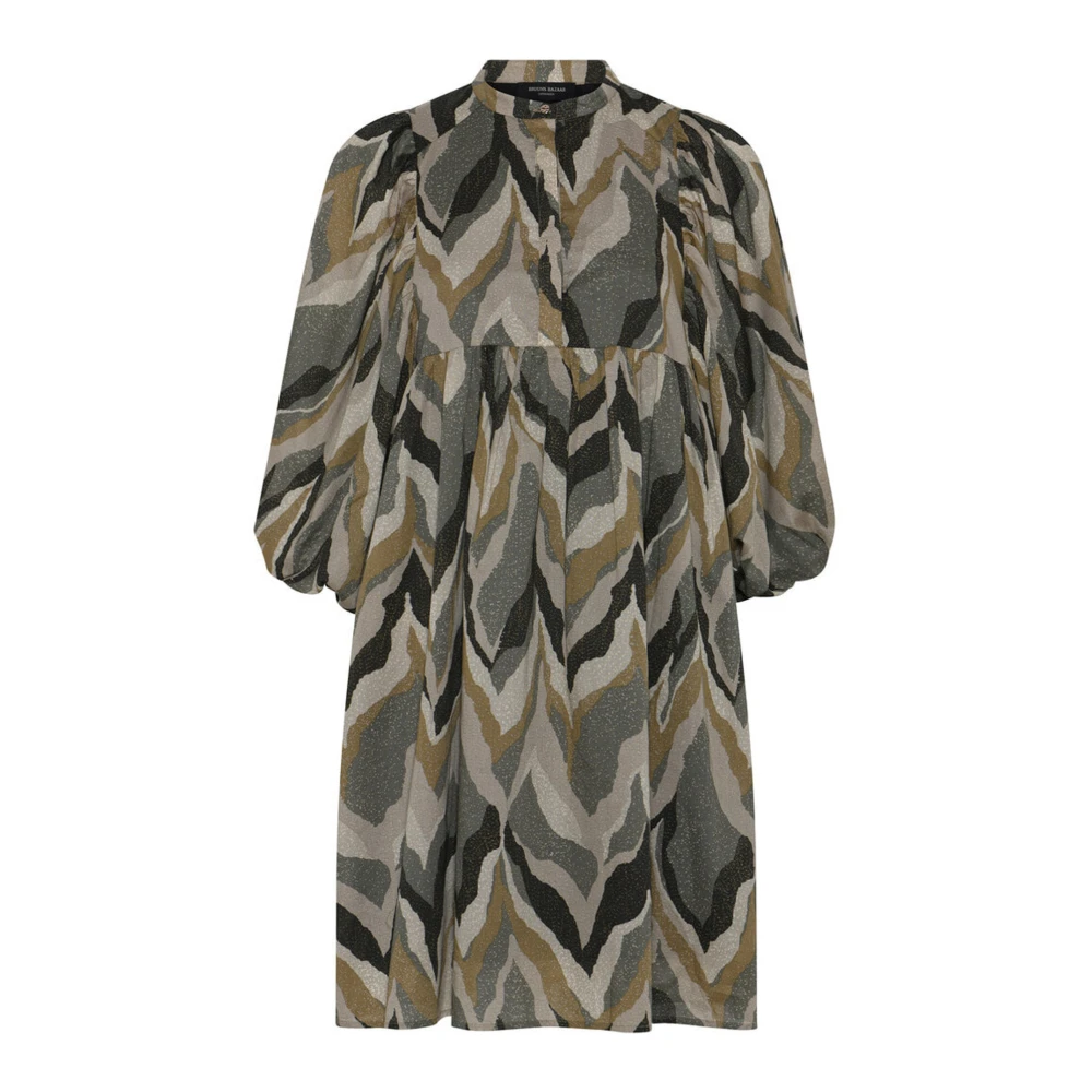 Bruuns Bazaar Groene jurk met pofmouwen Green Dames