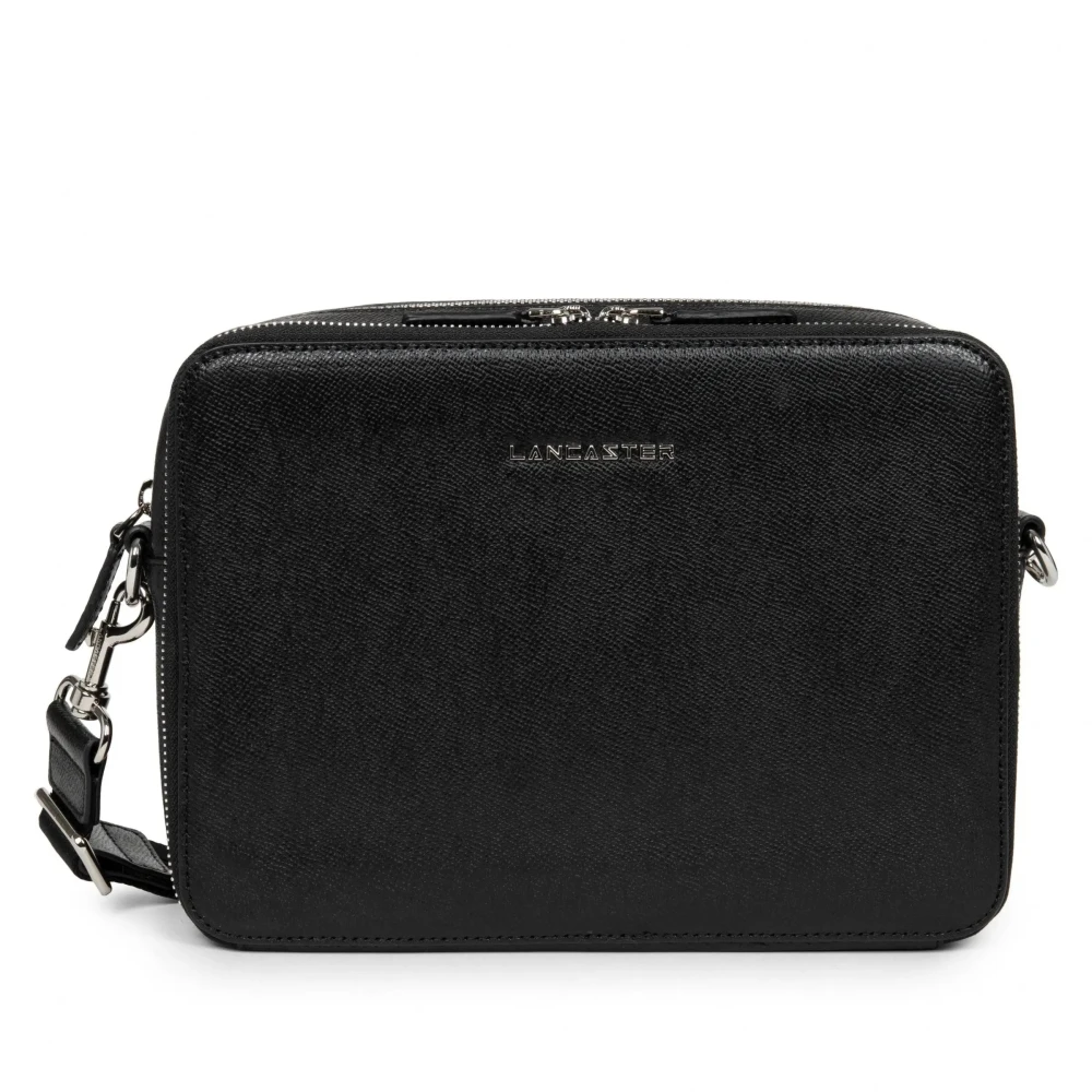 Lancaster Black Cross Body Messenger, Male, One Size, Men's Leather Bag Delphino Lucas