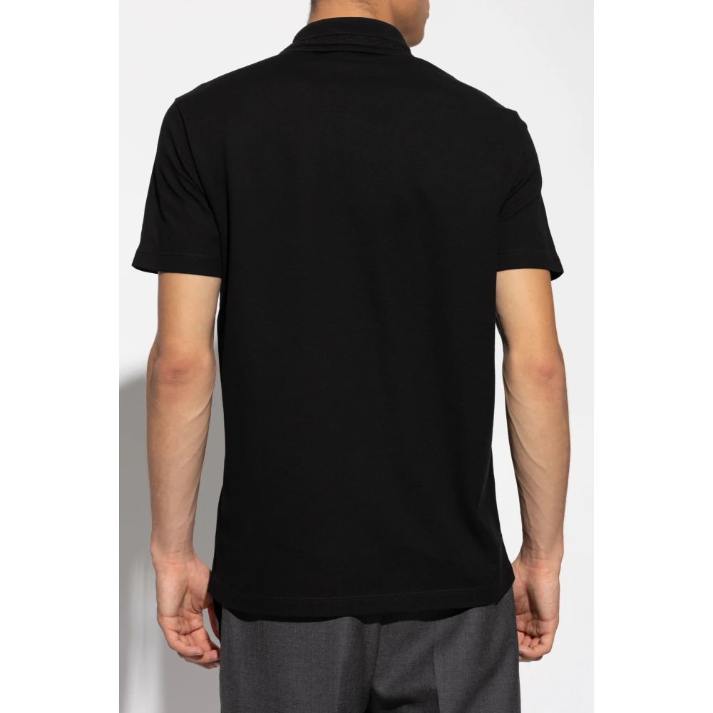 Versace Katoenen polo met logo Black Heren