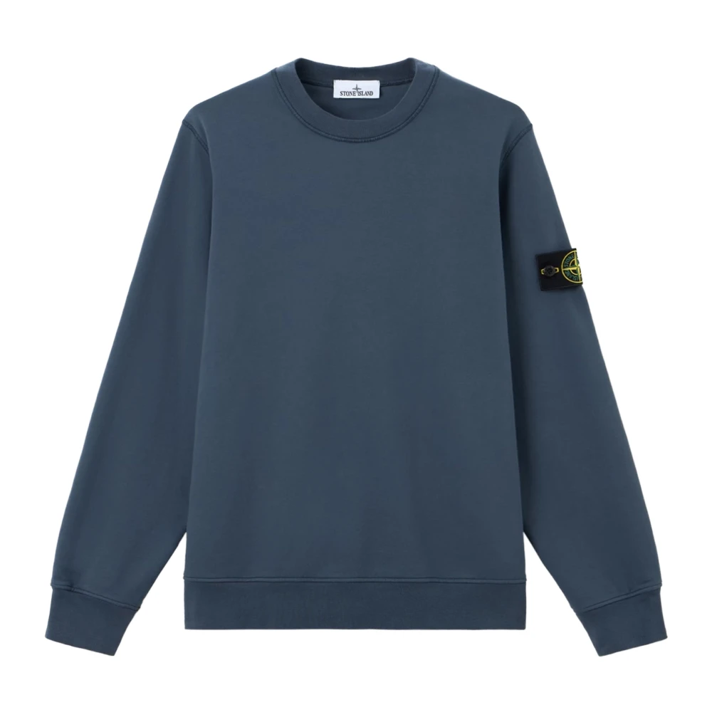 Stone Island Blue Garment Dyed Crew Neck Sweatshirt - Male - Sweatshirts - 2XL - Sweatshirts & Hoodies