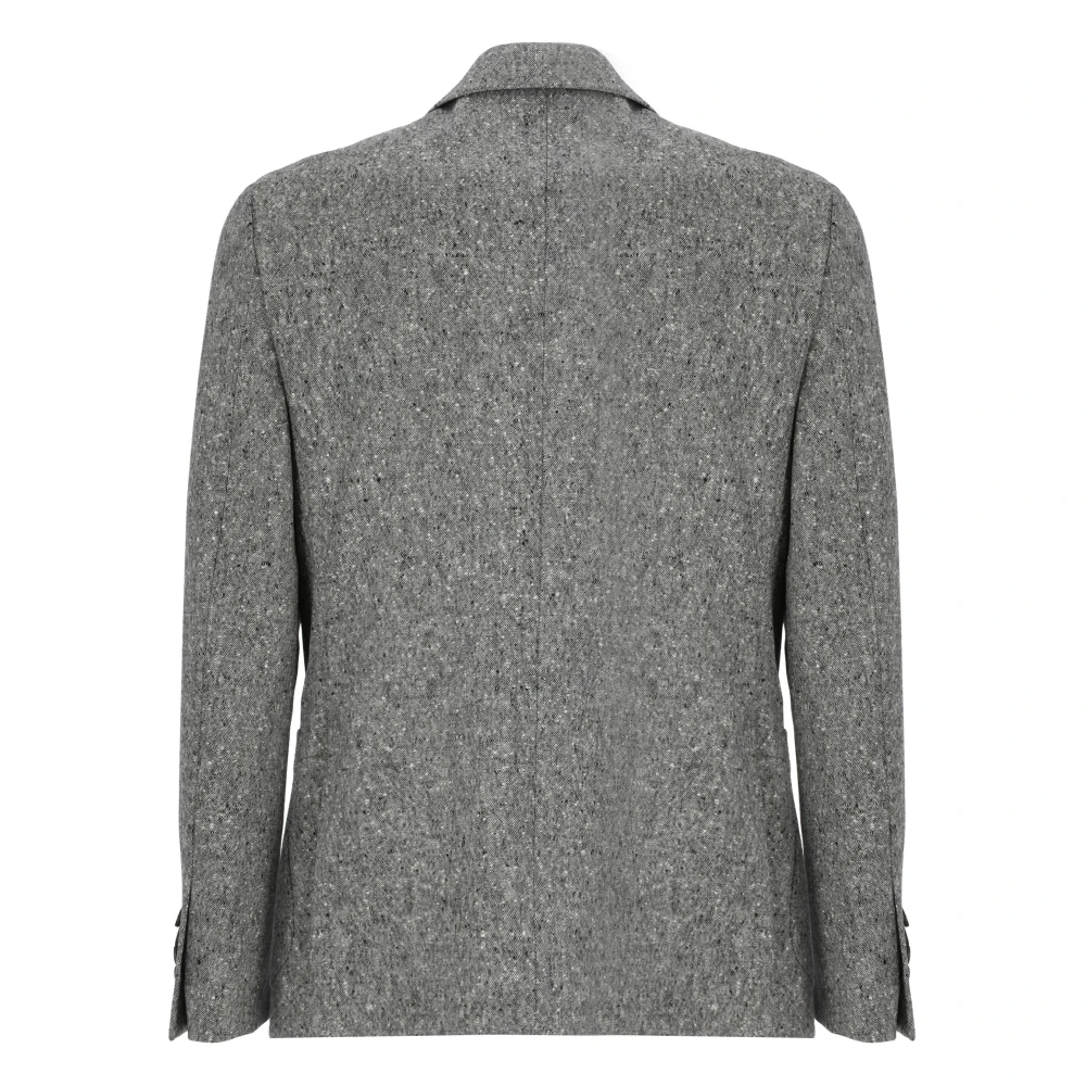 Lardini Grijze Wol Peak Revers Jas Gray Heren