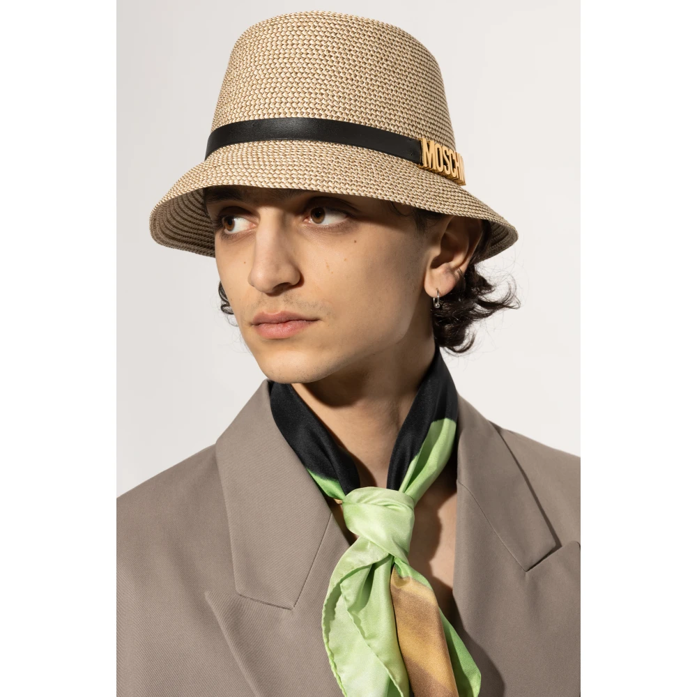 Moschino Hoed met logo Beige Unisex