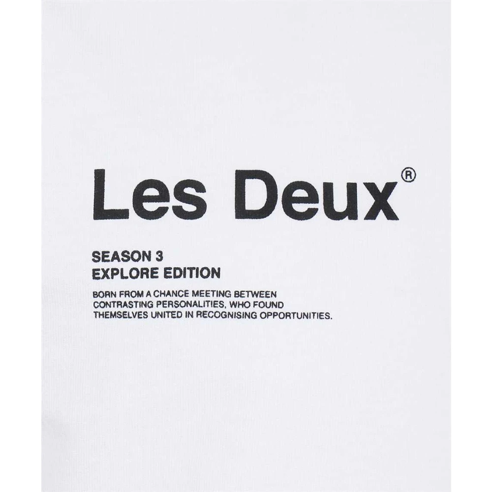 Les Deux Brody Crew-Neck T-Shirt met Achterprint White Heren