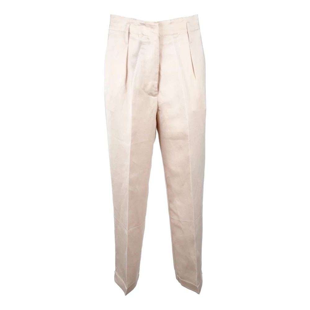 Semicouture Linnen Blend Casual Broek White Dames