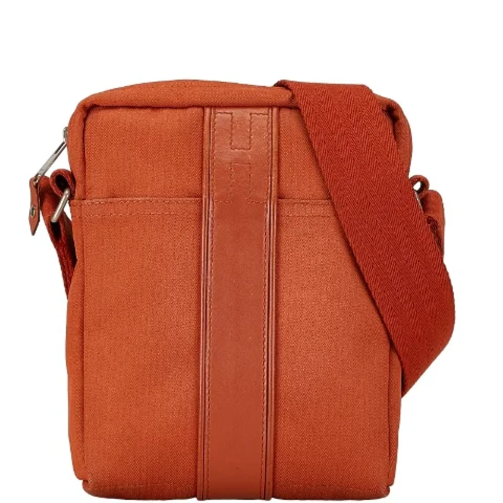 Hermès Vintage Pre-owned Canvas shoulder-bags Orange Dames