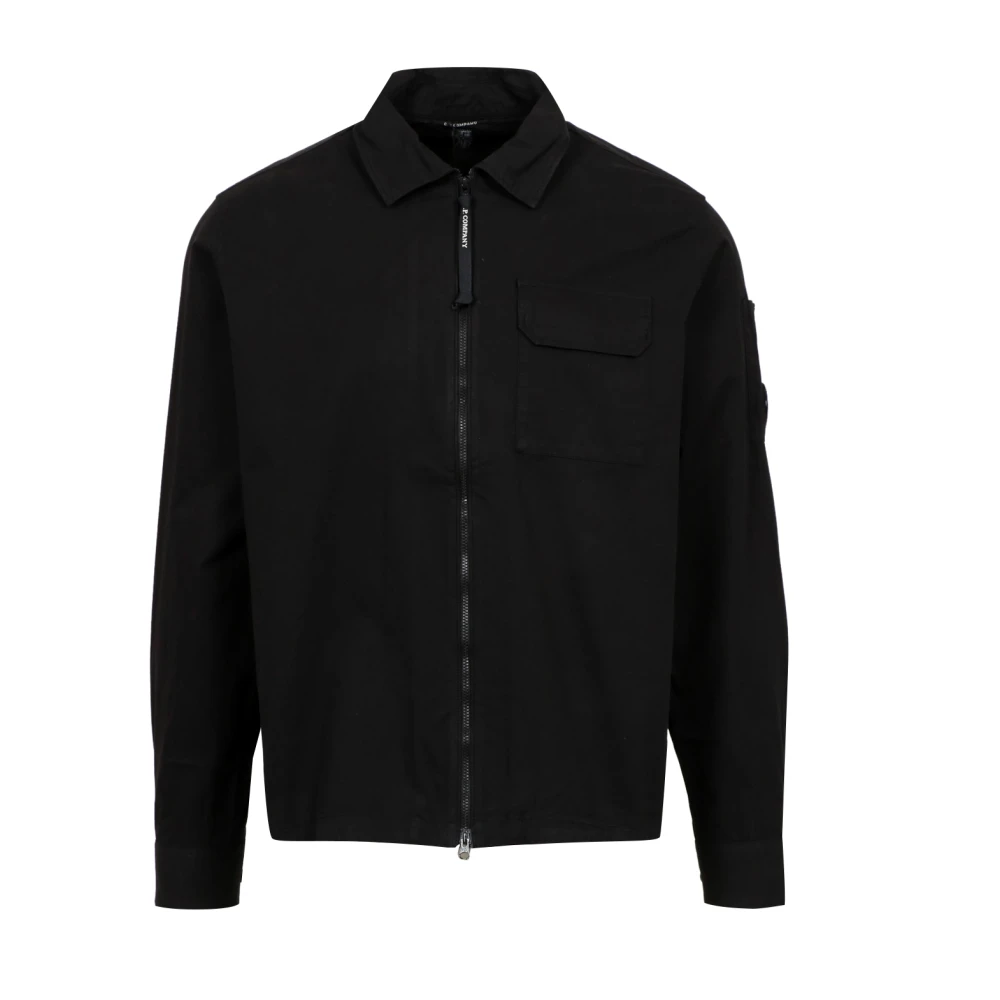 C.P. Company Zwarte Rits Overhemd Jas 100% Katoen Black Heren