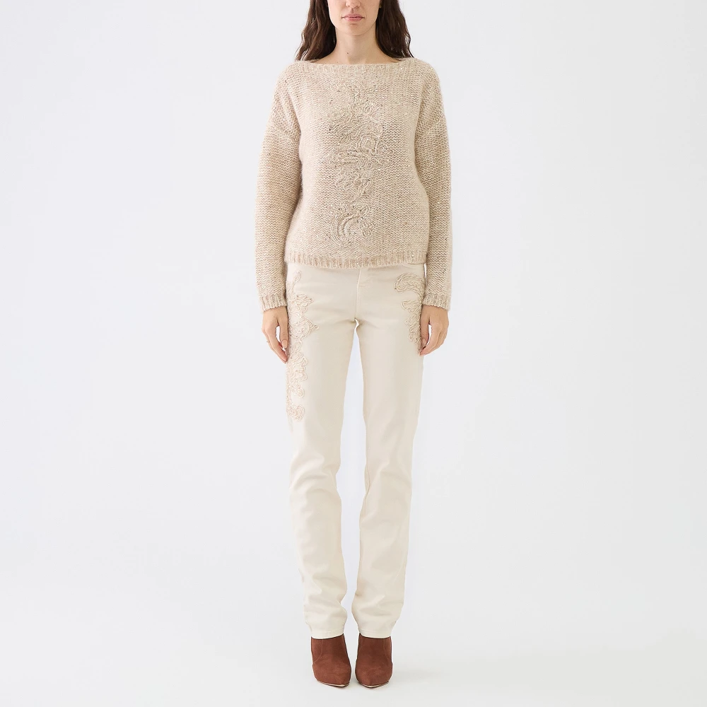 Ermanno Scervino Alpaca Pailletten Trui Beige Dames