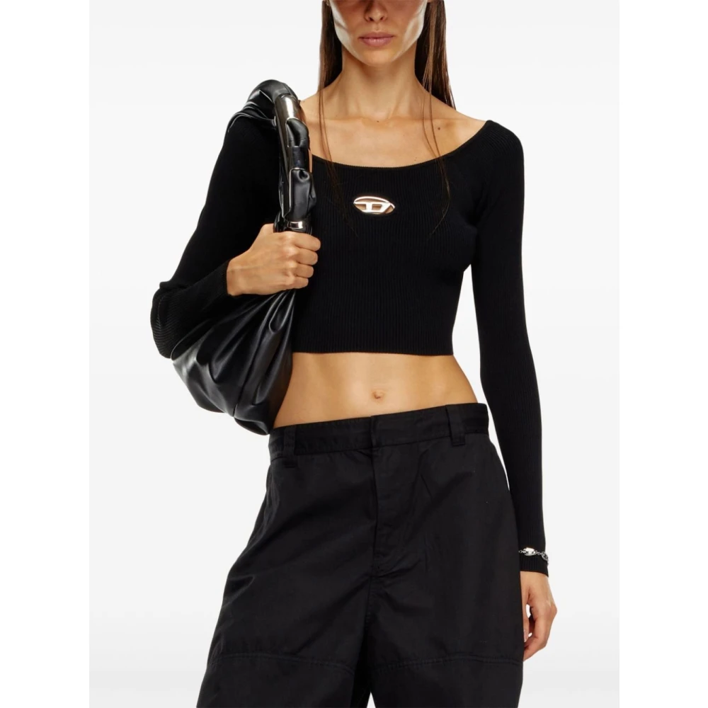 Diesel Stijlvolle Pullover met Lange Mouwen Black Dames