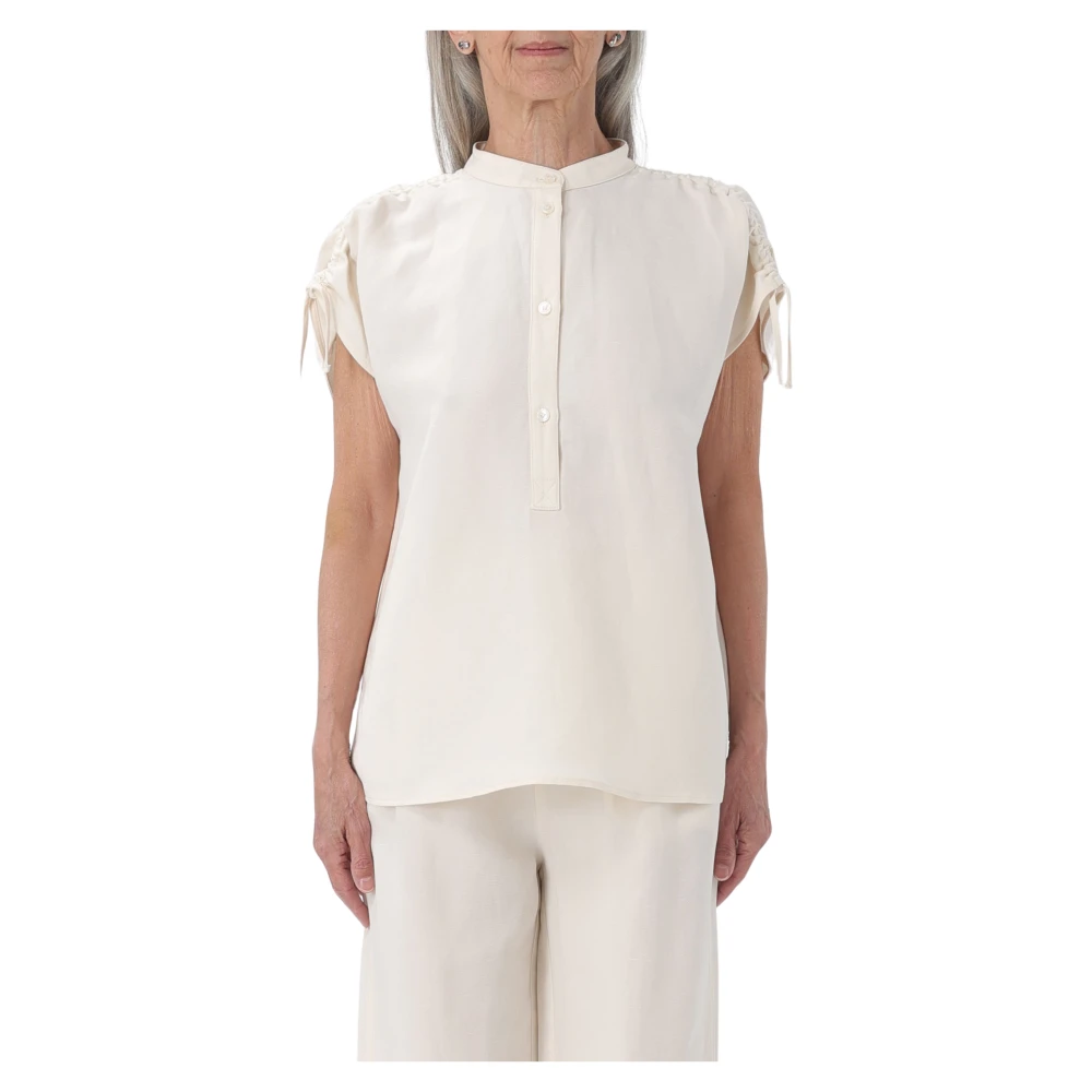 Woolrich Linnen Overhemd White Dames