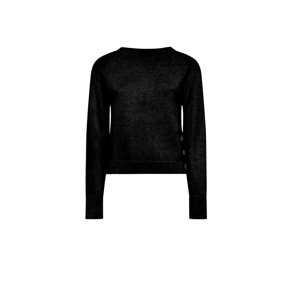 Silvian Heach Donna Nero - Maglia A Tre Bottoni Laterali - Knitwear - 2XS