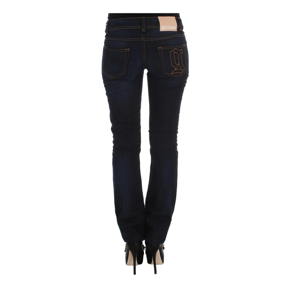 John Galliano Blauwe Wassing Slim Fit Jeans Blue Dames
