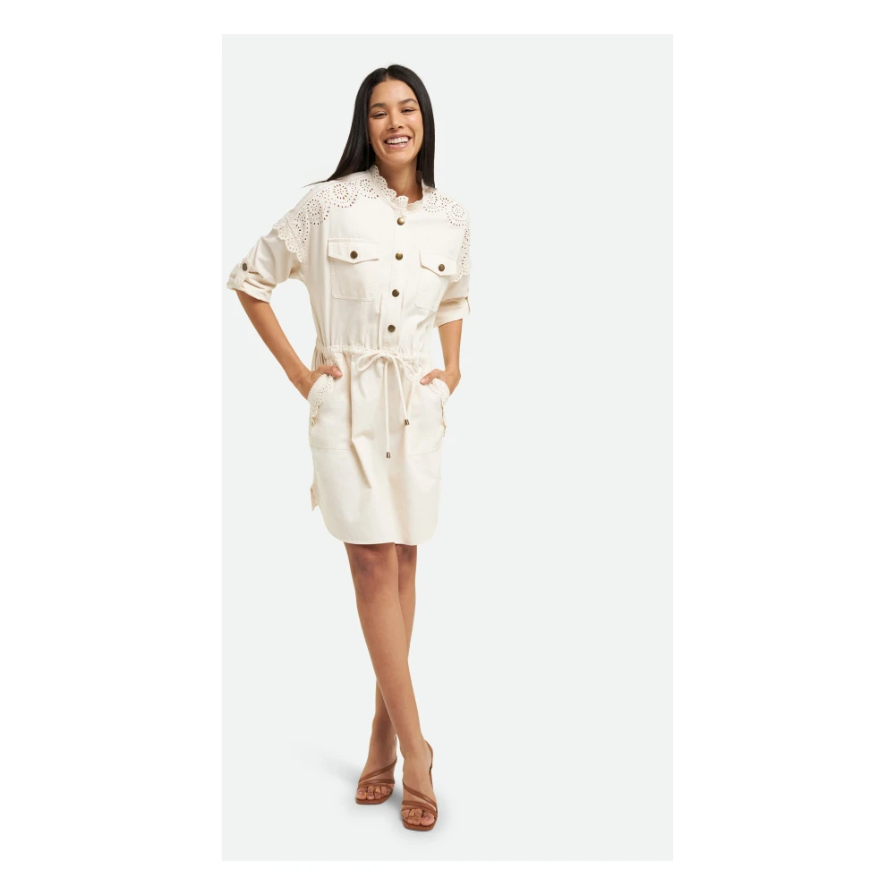 Twinset Witte Jurk met Bloemenborduursel White Dames