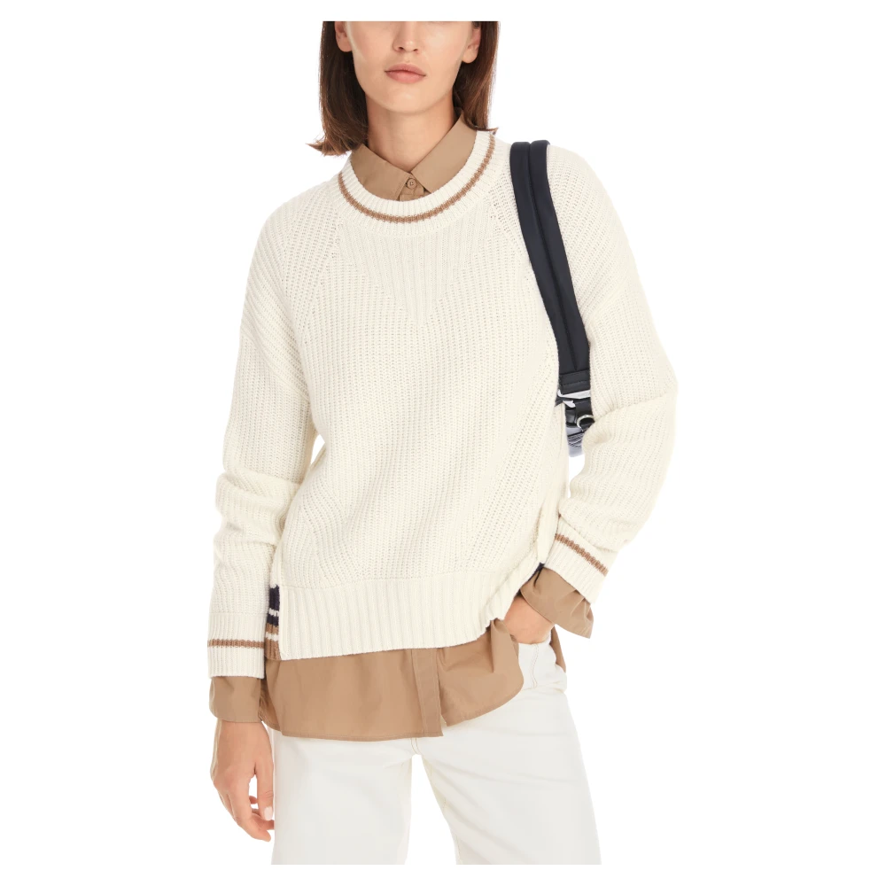 Marc Cain Ei-vormige Gebreide Trui White Dames