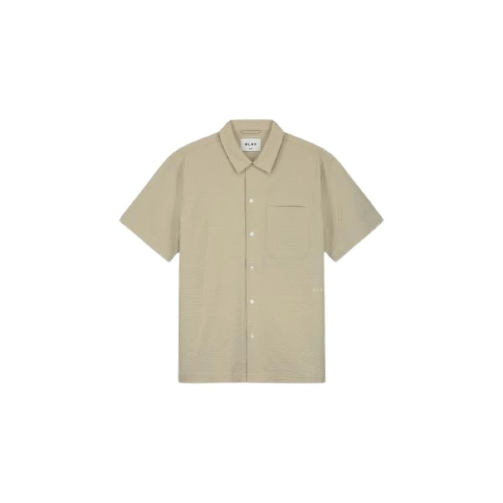 Olaf Hussein Seersucker Shirt Cement Beige Heren