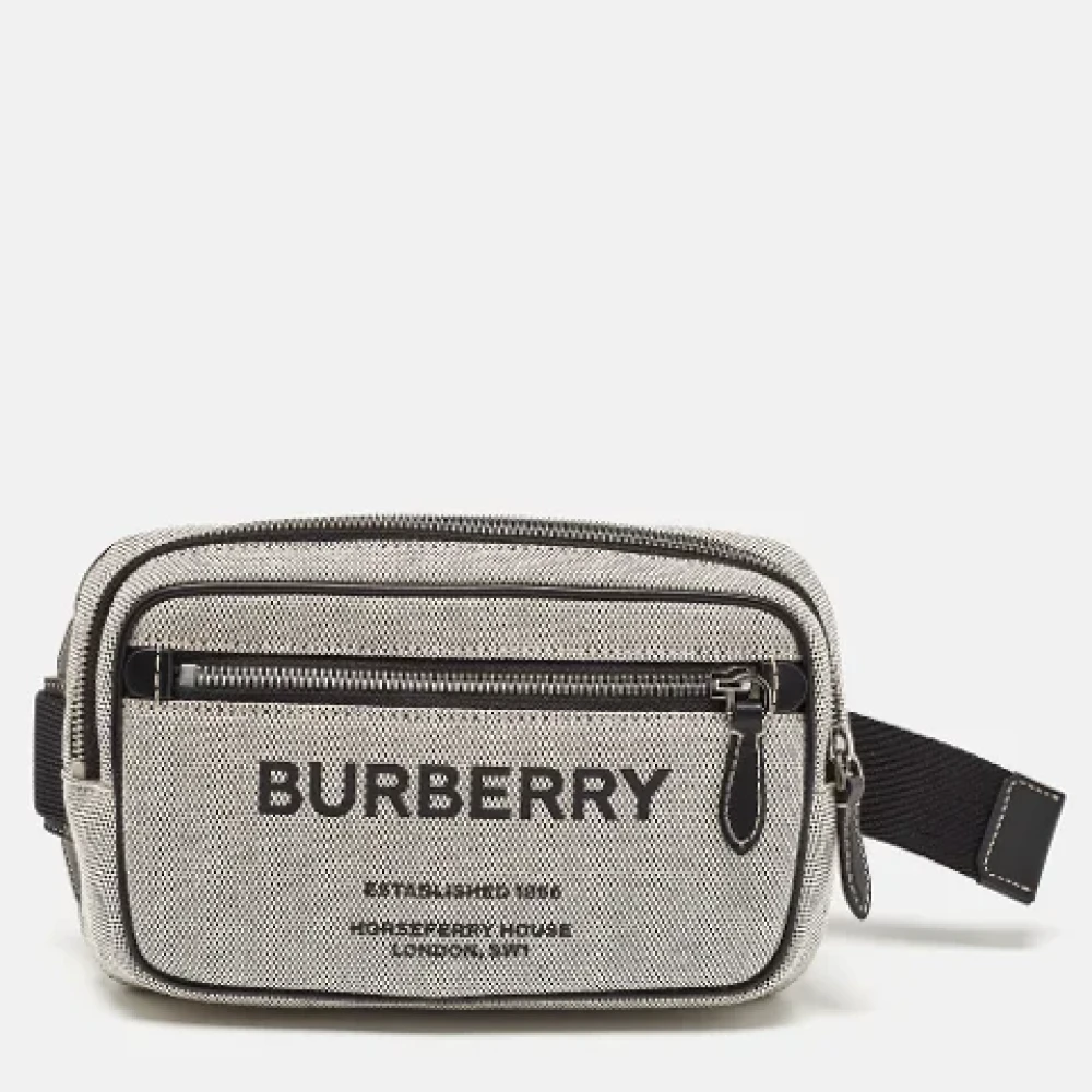 Burberry Vintage Pre-owned Canvas crossbody-bags Gray Heren