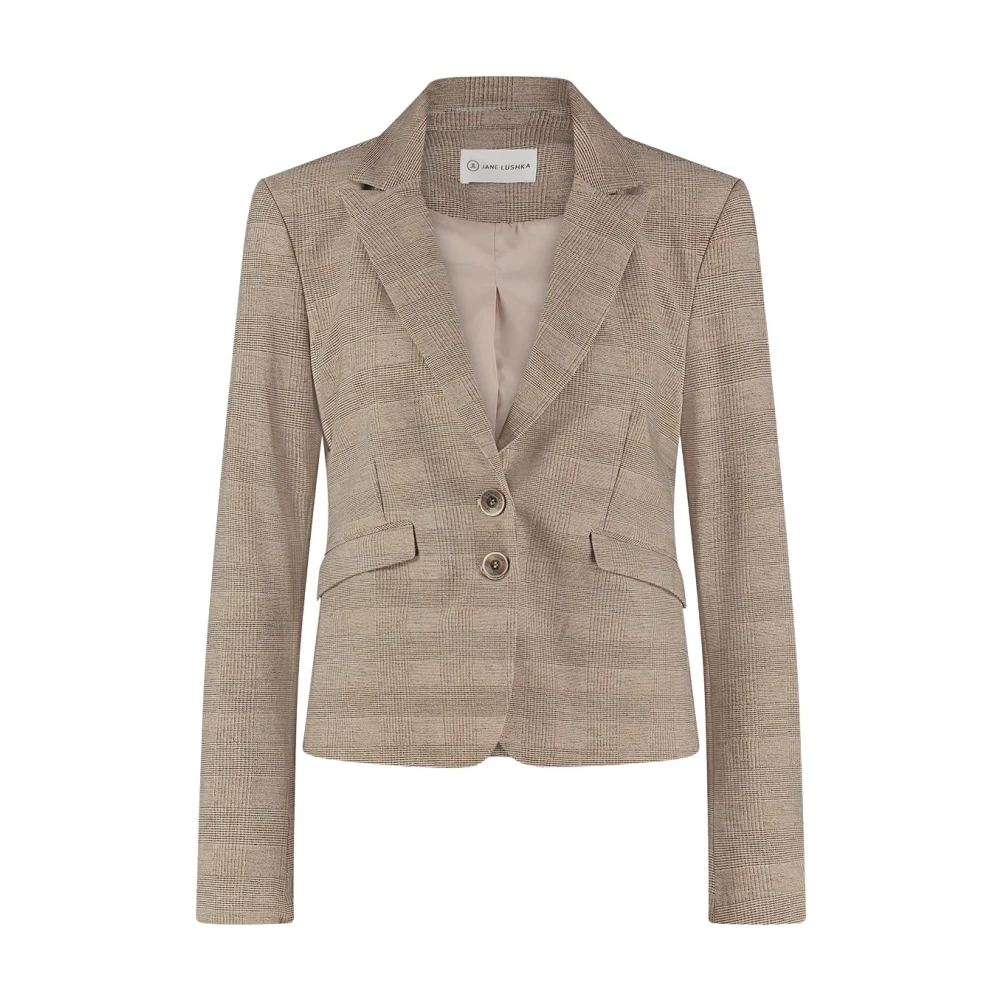 Jane Lushka Tijdloze Elegantie Blazer Beige Dames