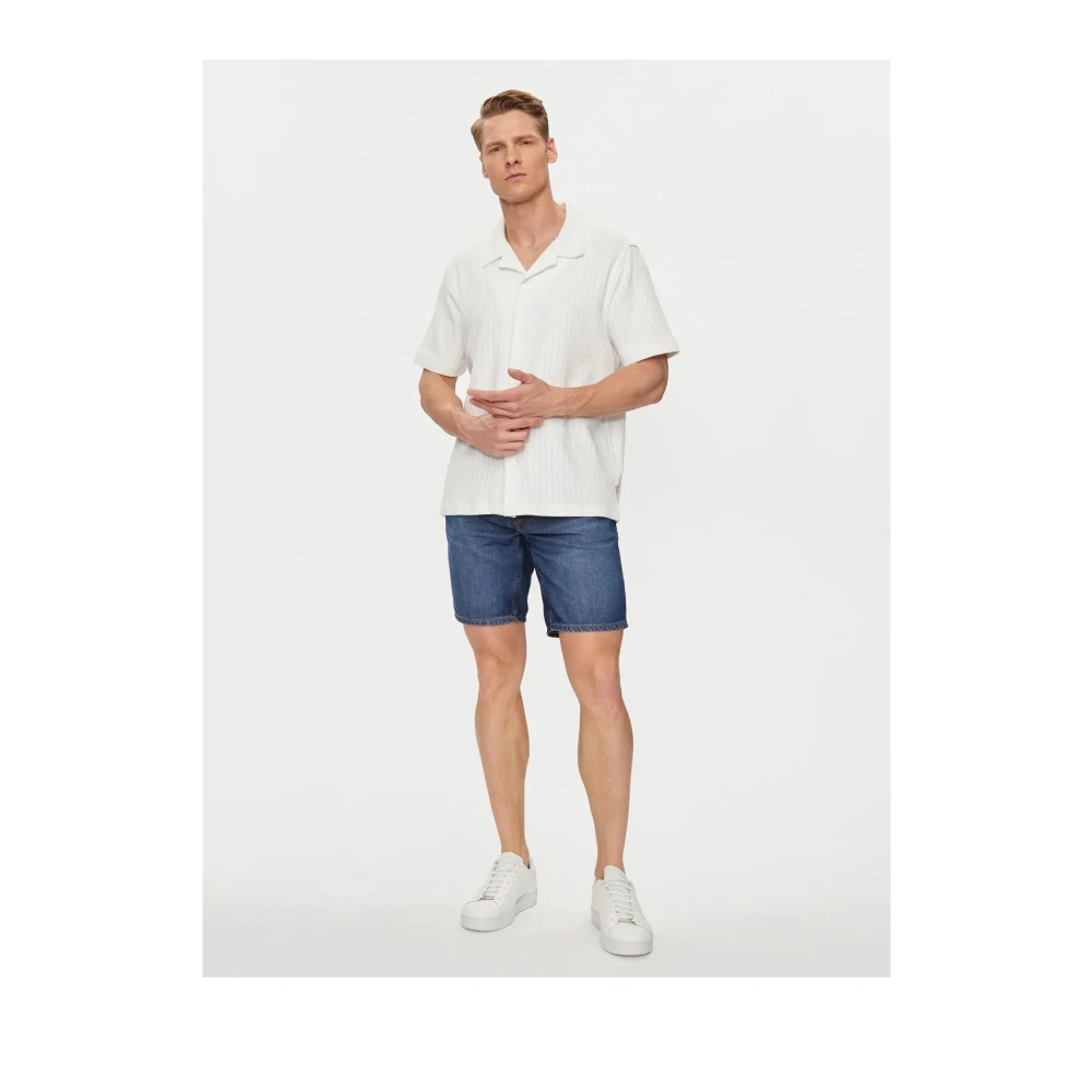 Guess Denim Slim Stretch Bermuda Shorts Blue Heren