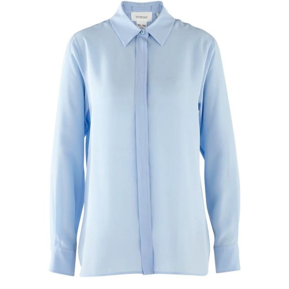 SPORTMAX Zijden Sarong Shirt Blue Dames