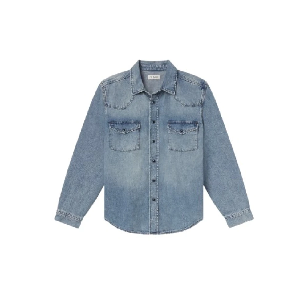 Frame Denim Western Shirt Blue Heren