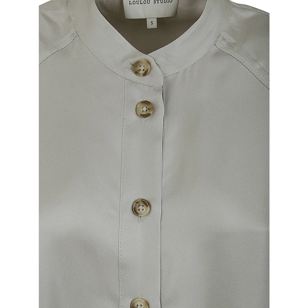 Loulou Studio Elegante Zilvergrijze Lange Jurk Gray Dames