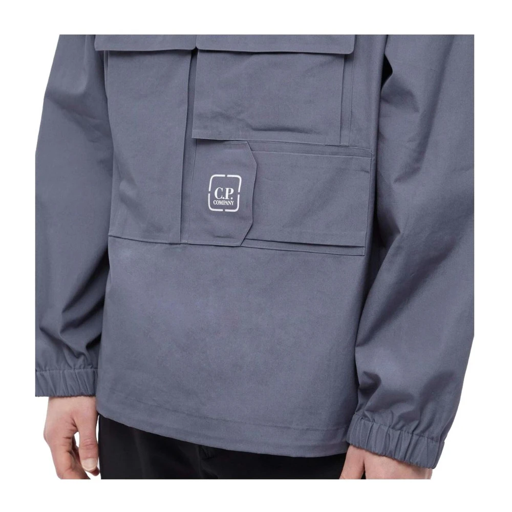 C.P. Company Grijze Windbreaker Jas met Ritssluiting Gray Heren