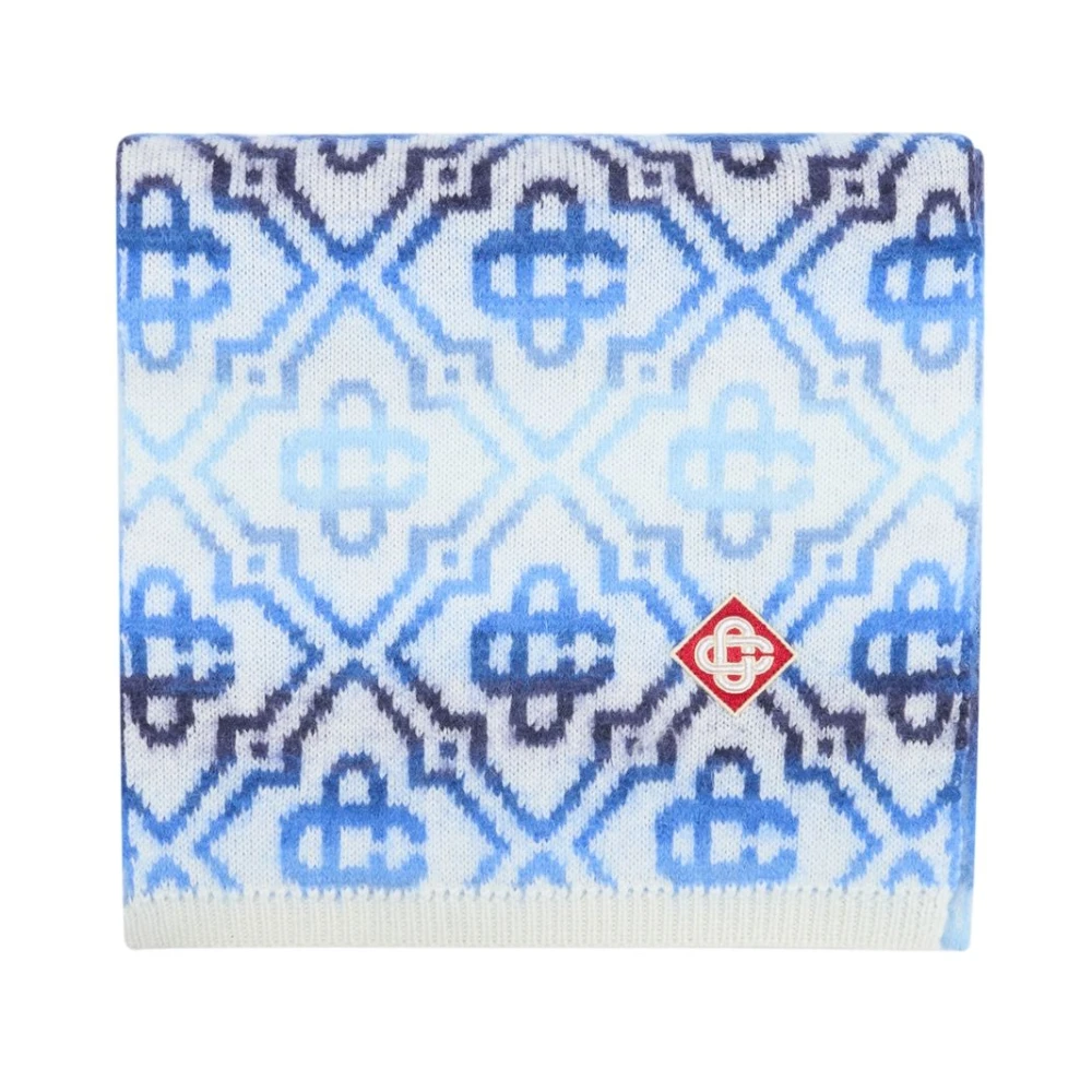 Casablanca Unisex Blue Space Dye Monogram Scarf