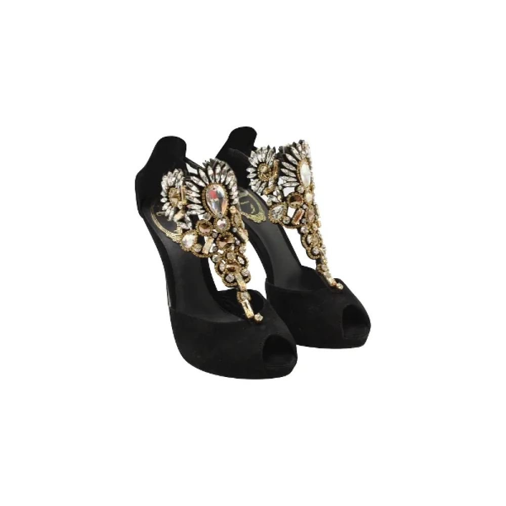 René Caovilla Pre-owned Suede sandals Black Dames