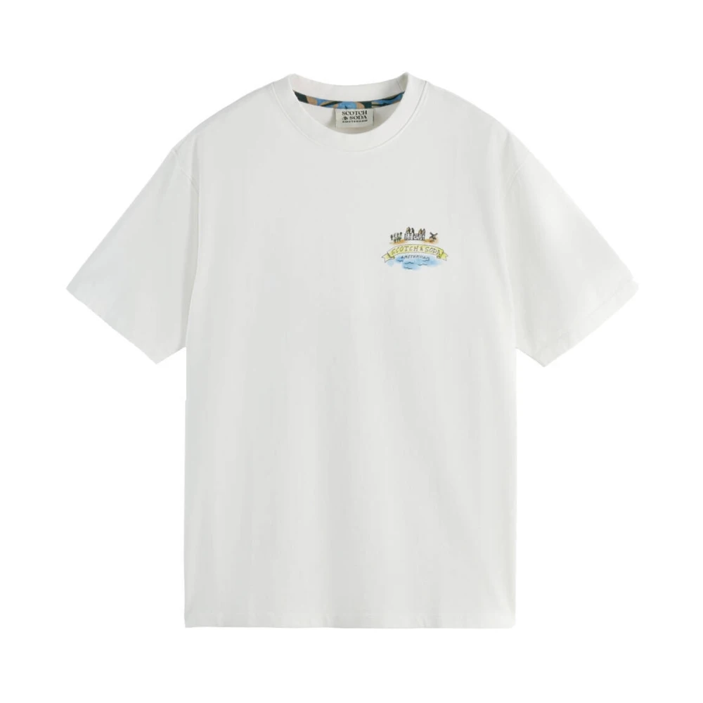 Scotch & Soda Artwork Relaxed Fit T-shirt White Heren