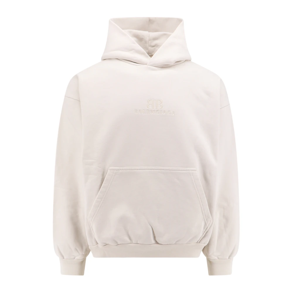 Balenciaga Broderad Logotyp Hoodie Beige, Herr