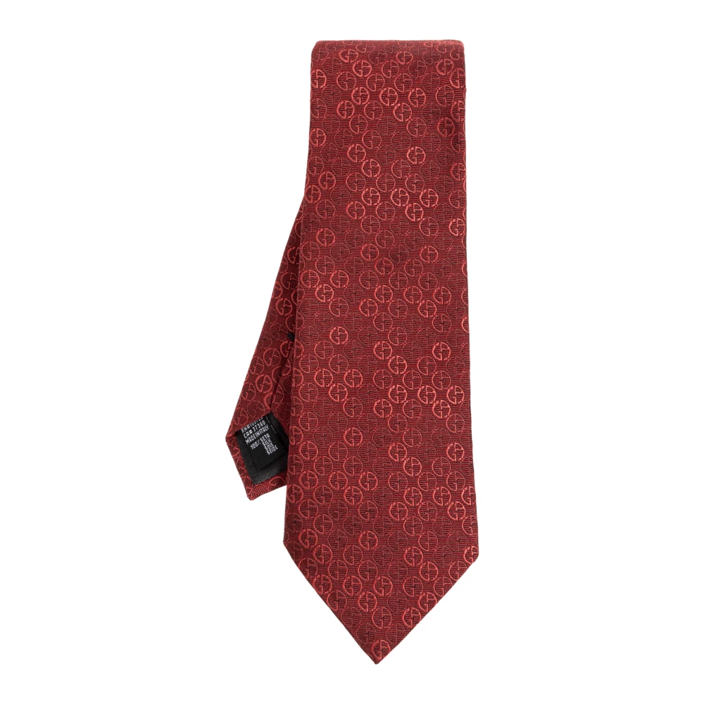 Giorgio Armani Mannelijk Rood Accessoires Heren, One Size, Leer, Zijden Das