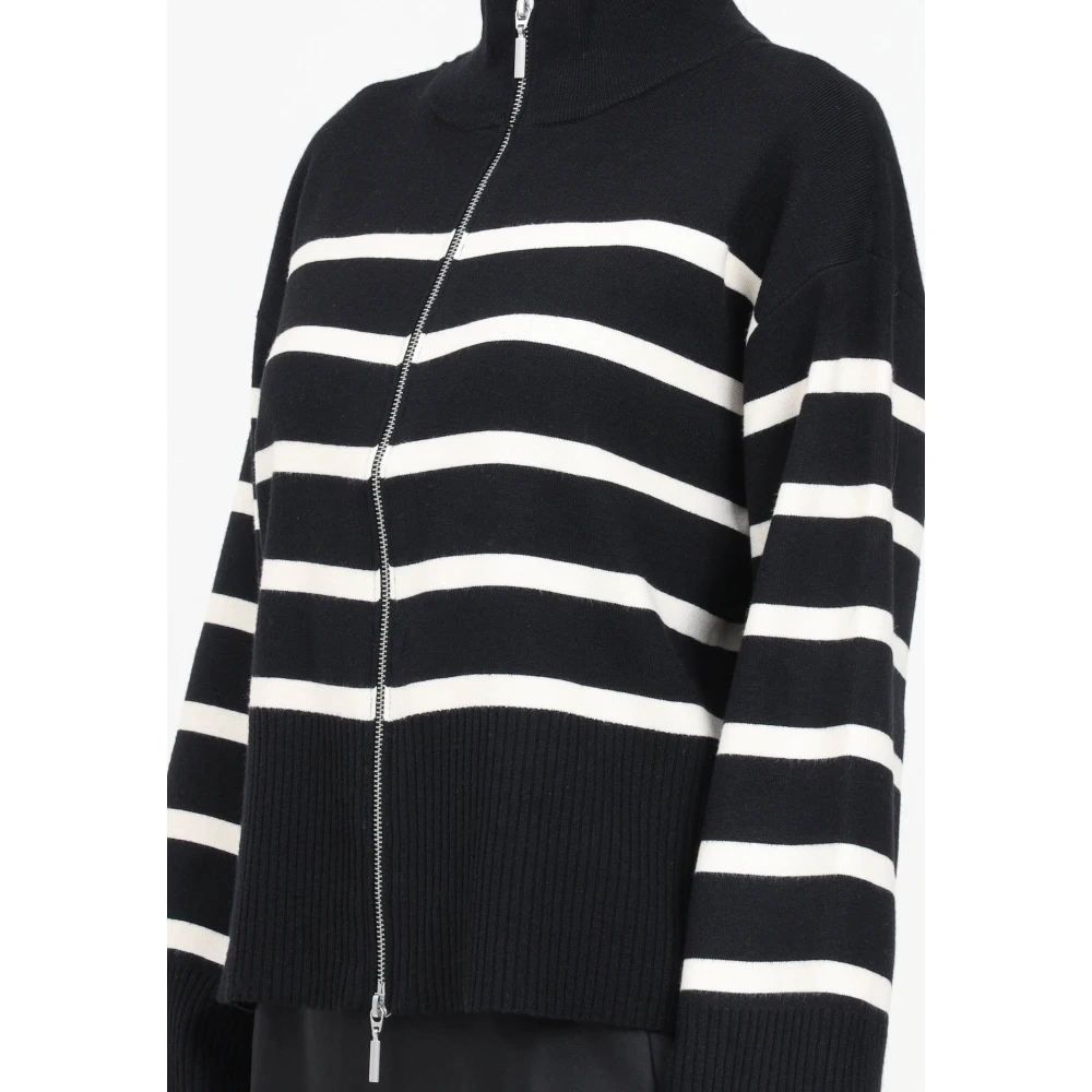 Only Zwart Gestreepte Gebreide Vest Black Dames
