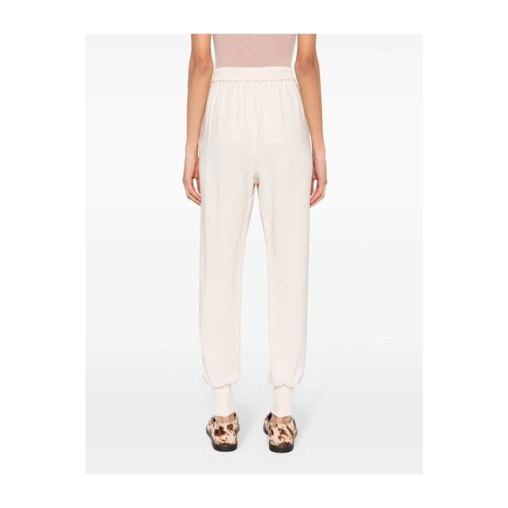 Stella Mccartney Beige Crepe Broek White Dames